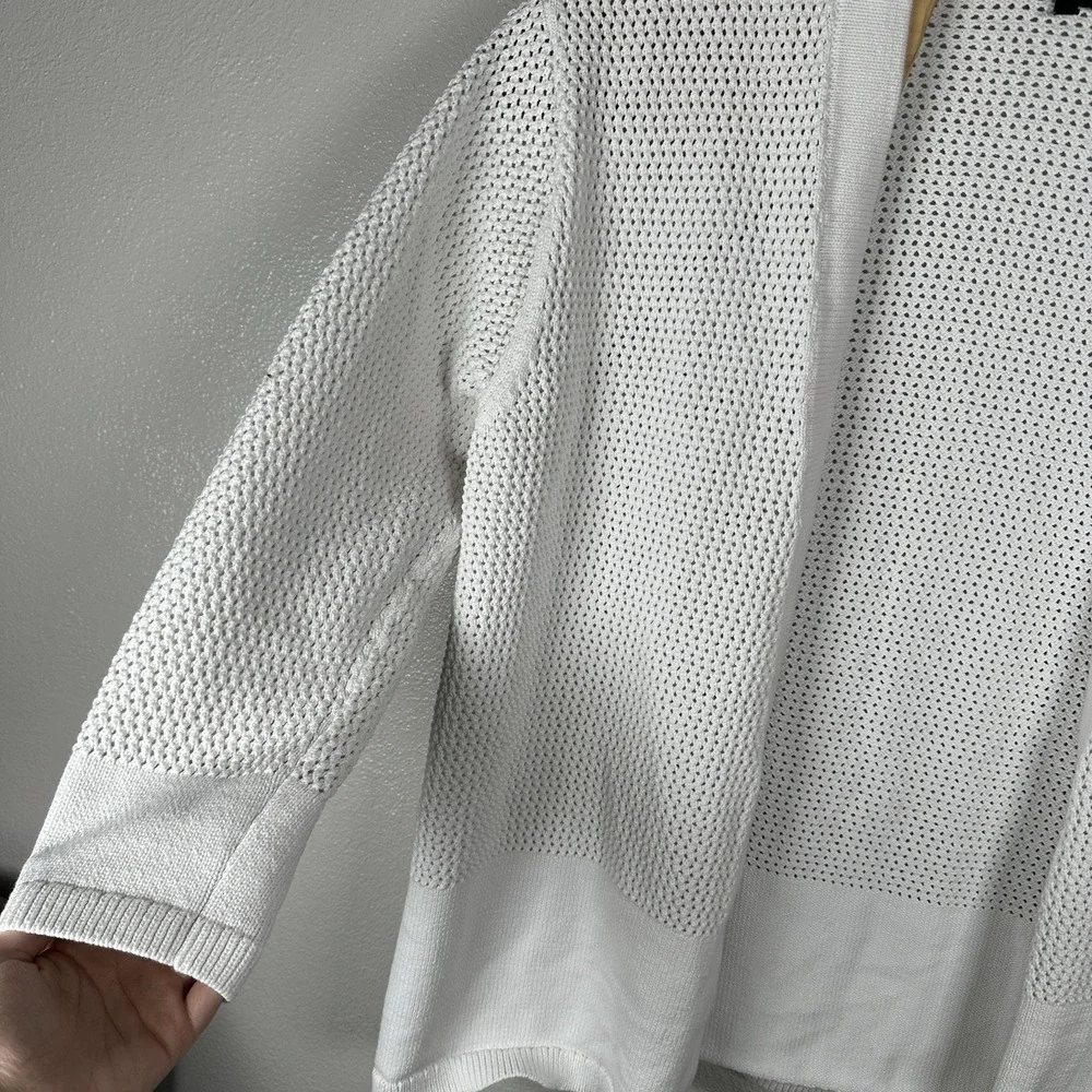 Talbots Open Knit Cardigan Sweater Womens Plus 2X Cotton Blend Minimalist Beachy